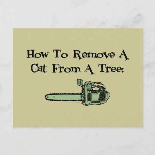 Carte Postale Comment enlever un chat d'un arbre (Devant)