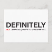 Carte Postale Comment épeler "définitivement" (Devant)