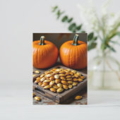 Carte Postale Comment faire grillé Citrouille graines de recette (Debout devant)