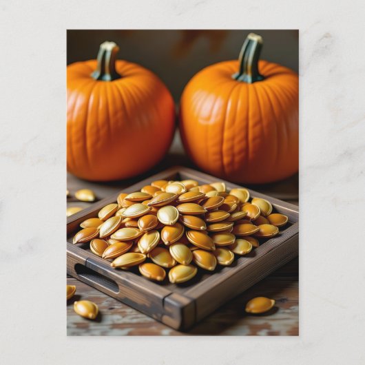 Carte Postale Comment faire grillé Citrouille graines de recette (Devant)