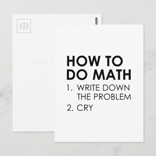 Carte Postale Comment faire maths (Devant / Derrière)