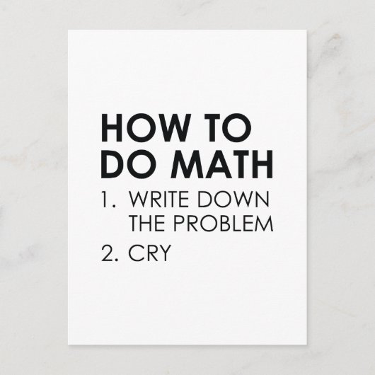 Carte Postale Comment faire maths (Devant)