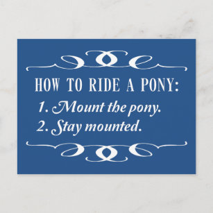 Carte Postale Comment faire pour courir un poney