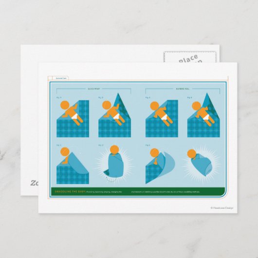 Carte Postale Comment faire pour Swaddle (Devant / Derrière)