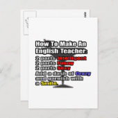 Carte Postale Comment faire un enseignant d'anglais (Devant / Derrière)
