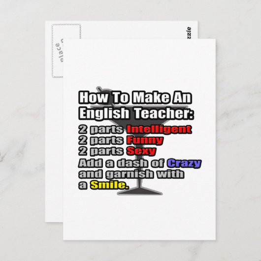Carte Postale Comment faire un enseignant d'anglais (Devant / Derrière)