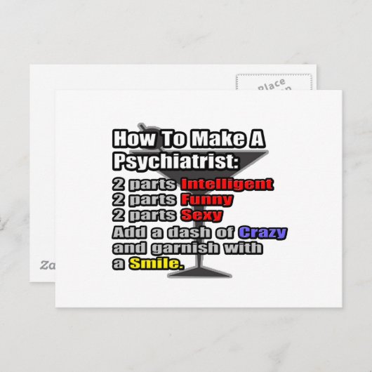 Carte Postale Comment faire un psychiatre (Devant / Derrière)