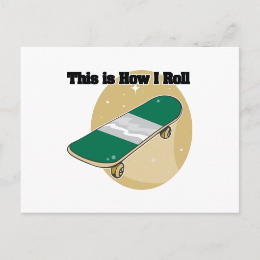 Carte Postale Comment je roule (skateboard) (Devant)