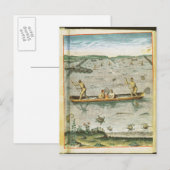 Carte Postale Comment les Indiens attrapent leur poisson (Devant / Derrière)