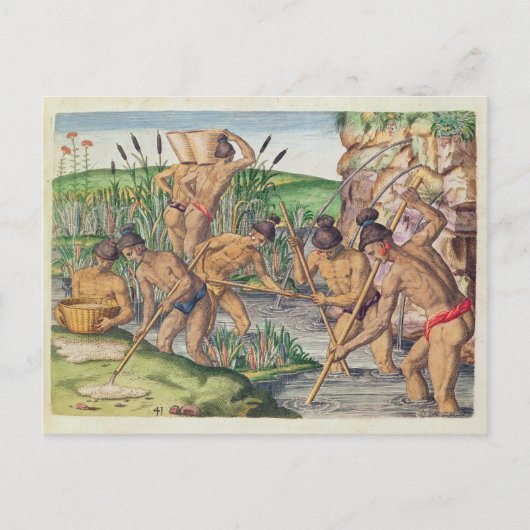 Carte Postale Comment les Indiens recueillent l'or des cours d'e (Devant)