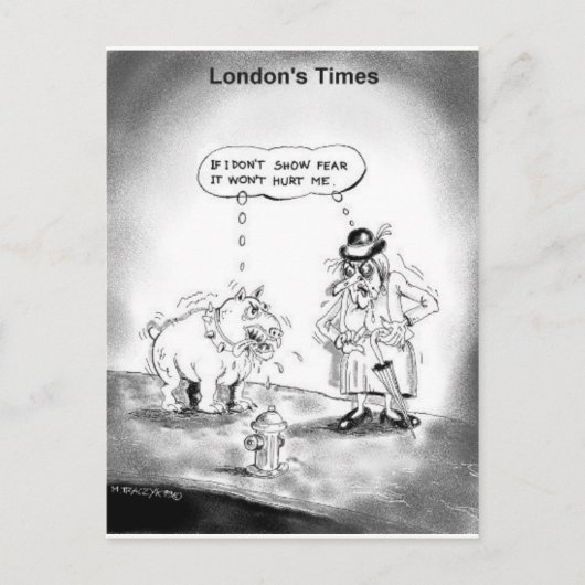 Carte Postale Comment Peur Un Gros Chien Drôle Drôle Dons De Des (Devant)