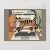 Carte Postale Comment Se Fait Mon Ordinateur Fonctionne Pour Cat (Devant)