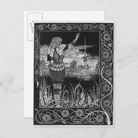Carte Postale Comment Sir Bedivere a mâché l'épée Excalibur (Devant / Derrière)