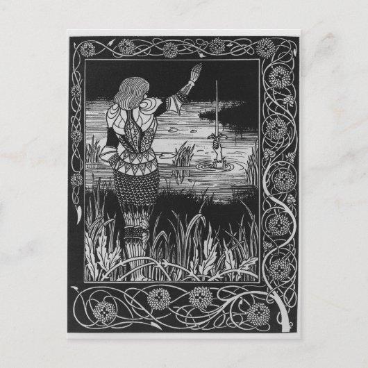 Carte Postale Comment Sir Bedivere a mâché l'épée Excalibur (Devant)