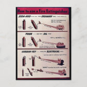 Carte Postale Comment utiliser un extincteur (Devant)