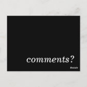 Carte Postale commentaires? (Dos)