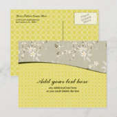 Carte postale commerciale de fleurs grises or pers (Devant / Derrière)