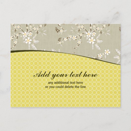 Carte postale commerciale de fleurs grises or pers (Devant)
