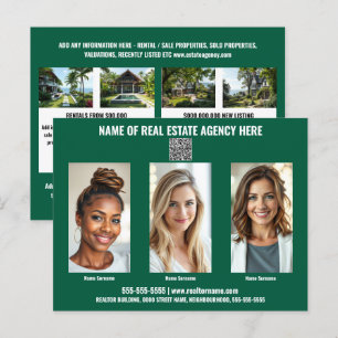 Carte postale commerciale Realtor vert blanc
