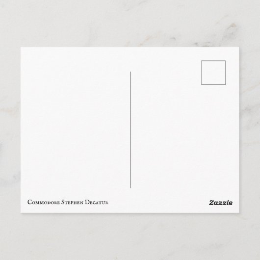 Carte Postale Commodore Stephen Decatur (Dos)