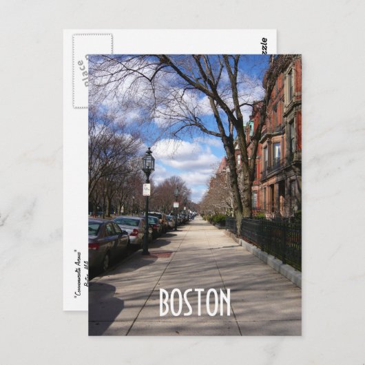 Carte Postale Commonwealth Avenue (Devant / Derrière)