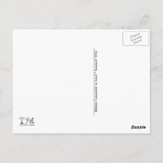 Carte Postale Communauté des kibboutz en Israël (Dos)