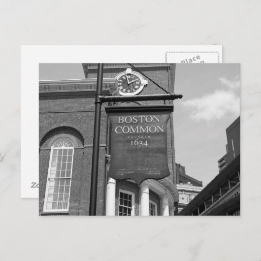 Carte postale commune de Boston (Devant / Derrière)