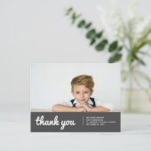 Carte Postale Communion Pour Lui Moderne Simple Merci Photo (Debout devant)