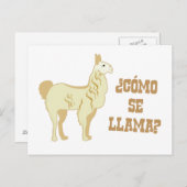 Carte Postale Como Se Llama ? Quel est ton nom ? (Devant / Derrière)