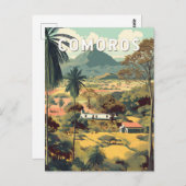 Carte Postale Comores Illustration Voyage Art Vintage (Devant / Derrière)