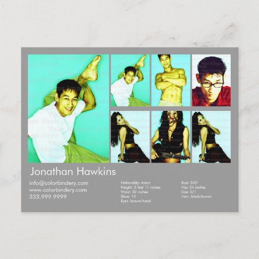 Carte Postale Comp. Acteur et modèle gris clair (Devant)