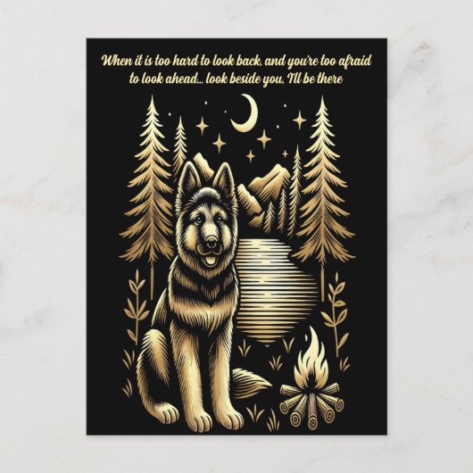 Carte Postale Compagnon de feu de camp sous les étoiles (Devant)