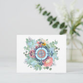 Carte Postale Compas avec succulents (Debout devant)