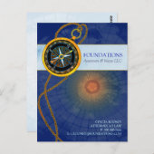 Carte Postale Compas Moderne Élégant pour Promotion d'Entreprise (Devant / Derrière)