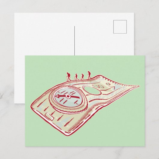 Carte Postale Compas randonnée (Devant / Derrière)