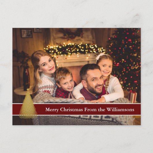 Carte postale complète Gold Arbre de Noël Votre te (Devant)