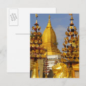 Carte Postale Complexe de la pagode Shwe Zigon à Bagan (Pagan), (Devant / Derrière)