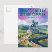 Carte Postale Complexe de la statue de Chinggis Khaan Mongolie (Devant / Derrière)