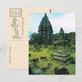 Carte Postale Complexe de temple Prambanan, Java, Indonésie (Devant / Derrière)
