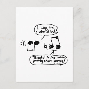 Carte Postale Compliments musicaux amusants Dessin : Version II