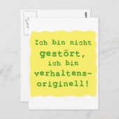 Carte Postale comportement original (Devant / Derrière)