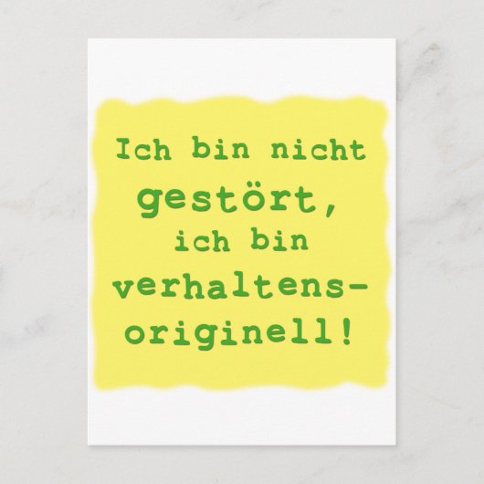 Carte Postale comportement original (Devant)