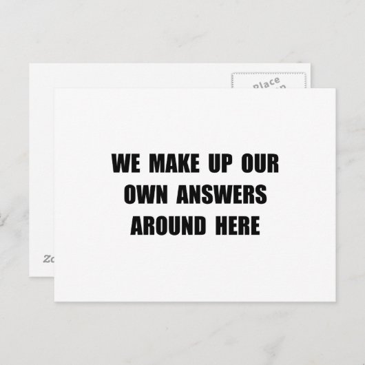 Carte Postale Composer les réponses (Devant / Derrière)