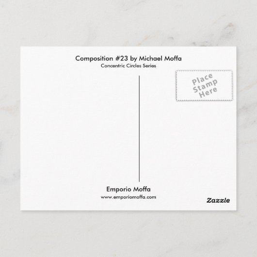 Carte Postale Composition #23 par Michael Moffa (Dos)