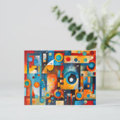 Carte Postale Composition Abstraite d'Orbite Cosmique (Debout devant)