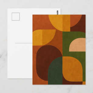 Carte Postale Composition Abstraite Moderne du Milieu du Siècle