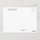 Carte Postale Composition avec 5 chats noirs couleurs bleu minui (Dos)