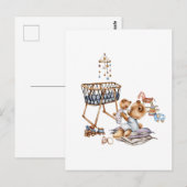 Carte Postale Composition de jouets pour bébé à l'aquarelle et o (Devant / Derrière)