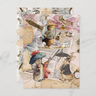 Carte Postale composition de lapin