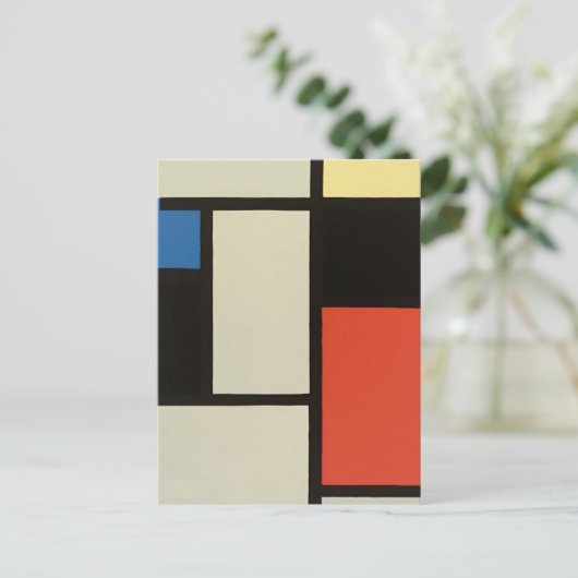 Carte Postale Composition de Mondrian Peinture Abstraite Moderne (Debout devant)